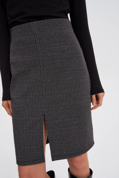 Ołókowa spódnica grafitowa