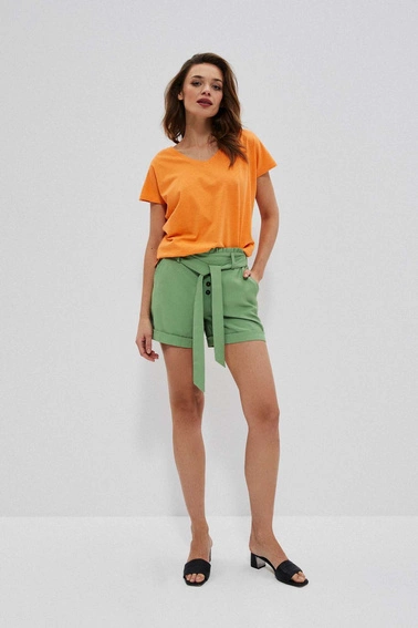 Gładkie szorty z wiązaniem malachitowe