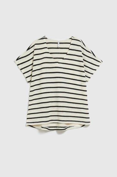 Bluzka w paski beżowa