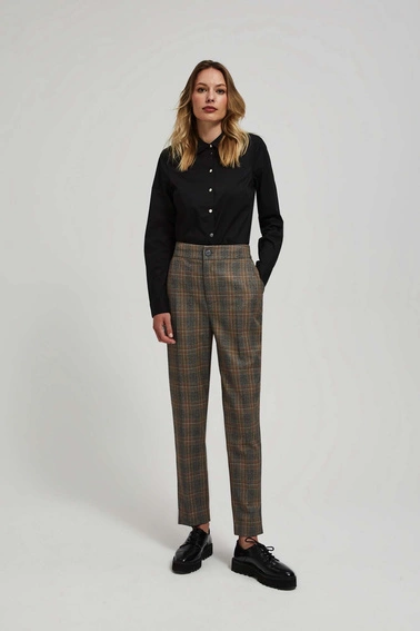 Spodnie w kratę szare