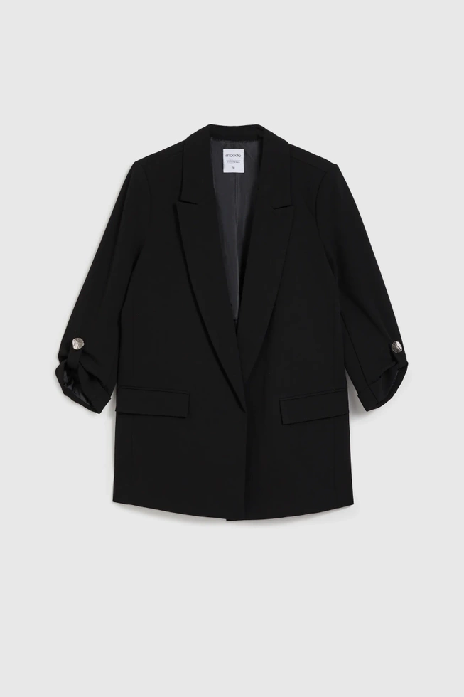 Marynarka z ozdobnymi guzikami na rękawach czarna