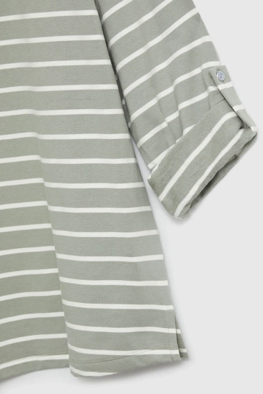 Bluza w paski oliwkowa