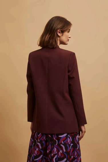 Gładka marynarka kasztanowa