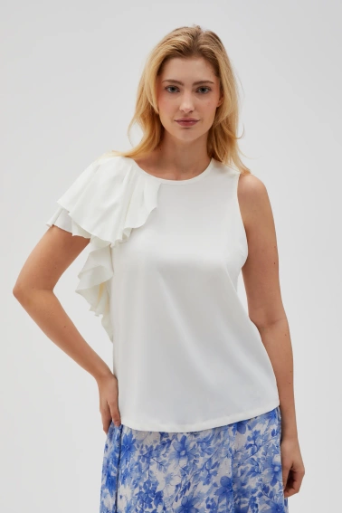 Koszula z falbaną biała