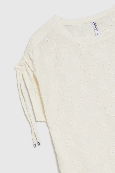 Ażurowa bluzka ecru 