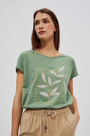 T-shirt z nadrukiem oliwkowy