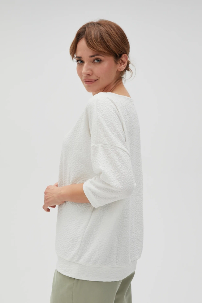 Błuzka z rękawami 3/4 biała