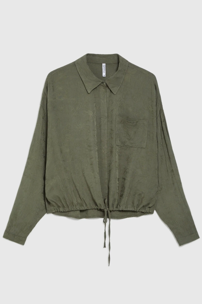 Koszula z wiskozy oliwkowa