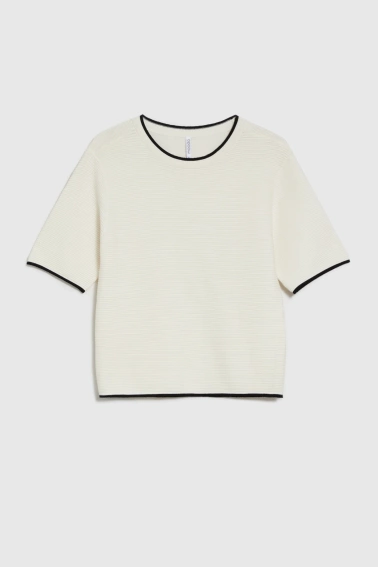 Sweter z krótkimi rękawami biały