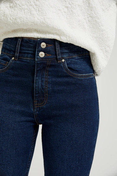 Bawełniane jeansy rurki niebieskie 