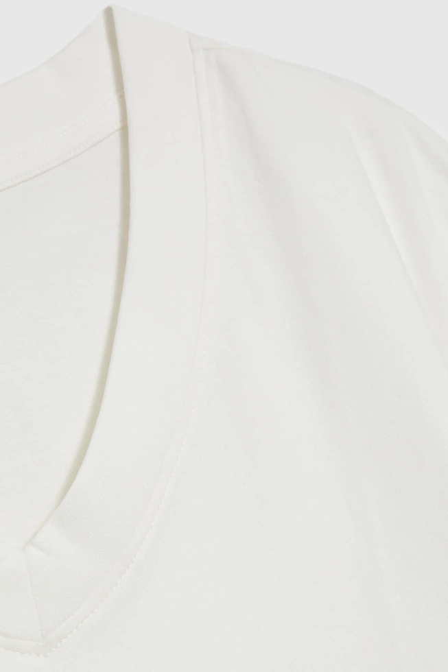 T-shirt z dekoltem w serek biały