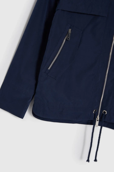 Kurtka z kapturem zapinana na zamek granatowa