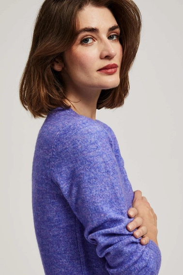 Sweter z wiązaniem fioletowy