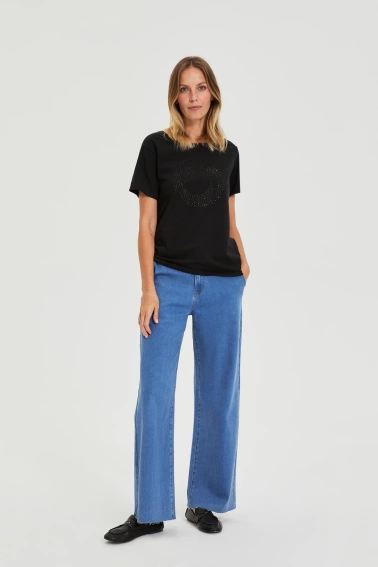 Bluzka z dżetami czarna