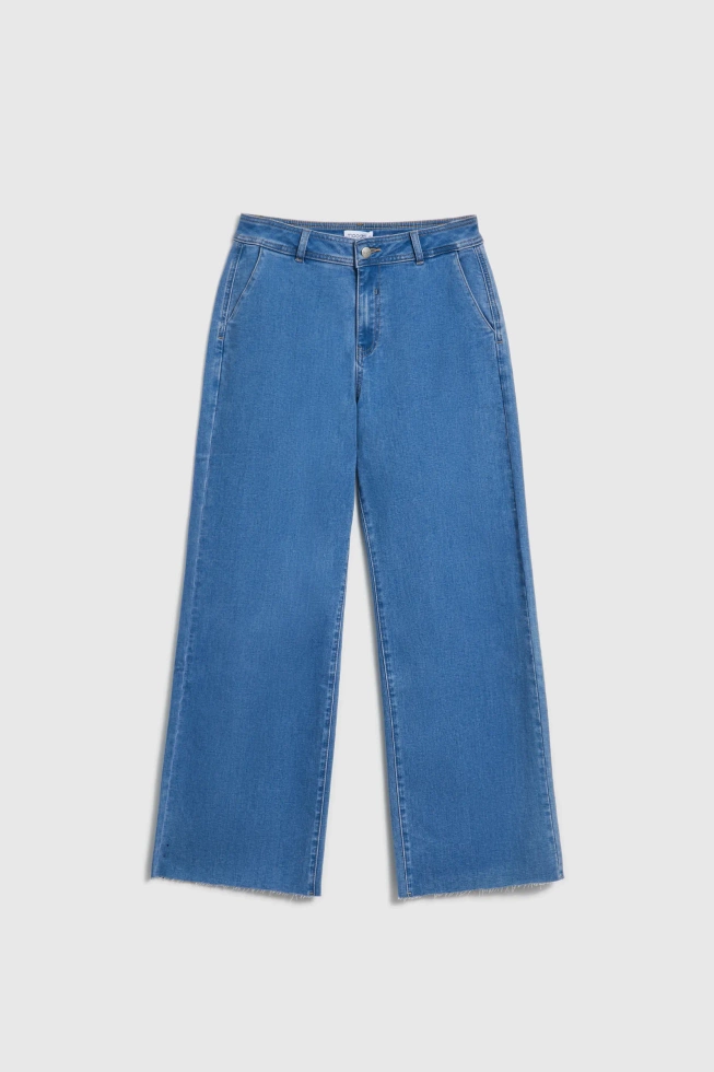 Jeansy z szerokimi nogawkami niebieskie
