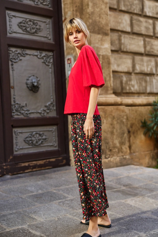 Bluzka z bawełny czerwona