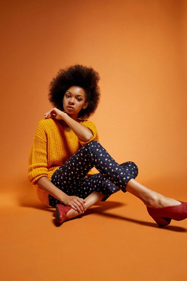 Spodnie z nadrukiem granatowe