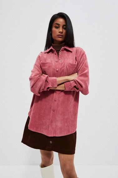 Sztruksowa koszula różana