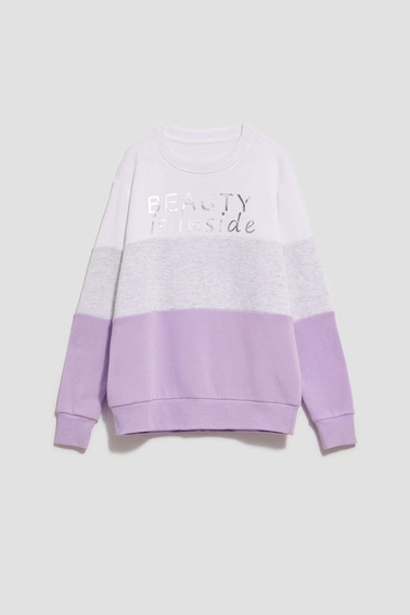 Bluza z nadrukiem lawendowa