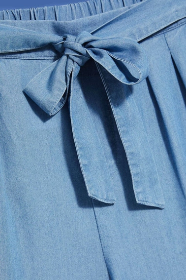 Szorty lyocell ciemnoniebieskie