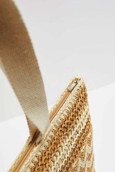 Pleciona torba beżowa