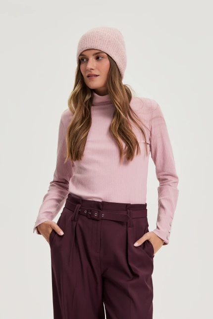 Dzianinowa czapka różowa
