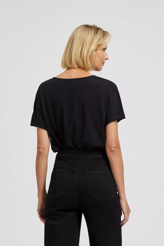 Bluzka z napisem czarna
