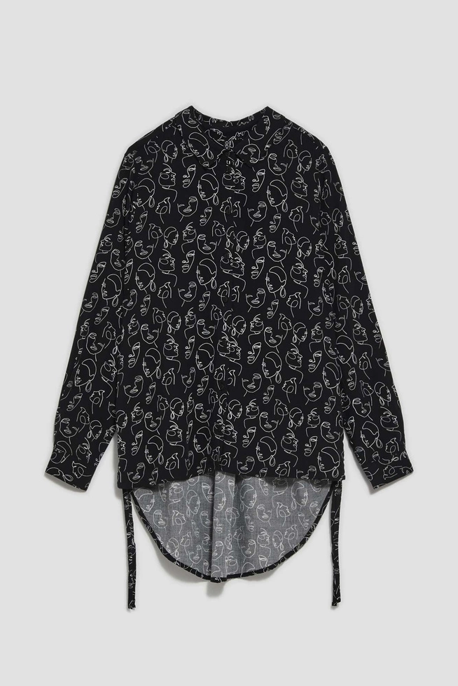 Koszula z printem czarna