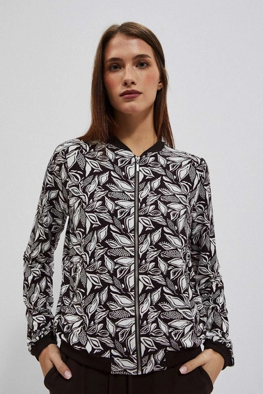 Bomberka z printem ciemnbrązowa