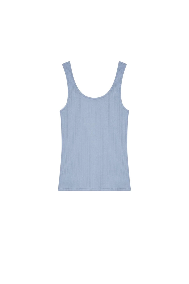 Bawełniany top ciemnoniebieski