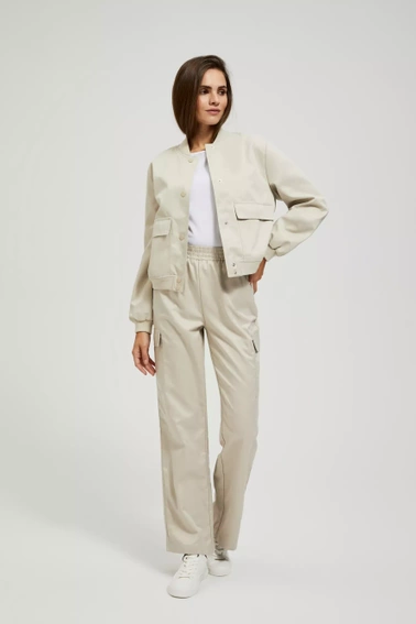 Kurtka bomberka z kieszeniami beżowa