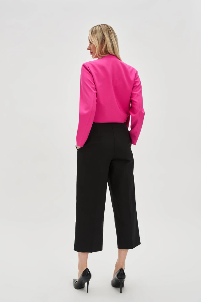 Spodnie z wysokim stanem o długości 7/8 czarne