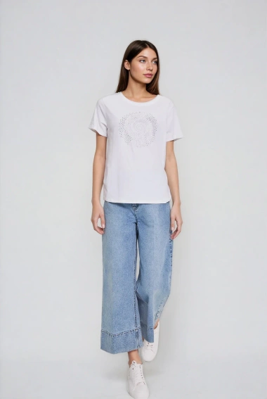 Bluzka z dżetami biała