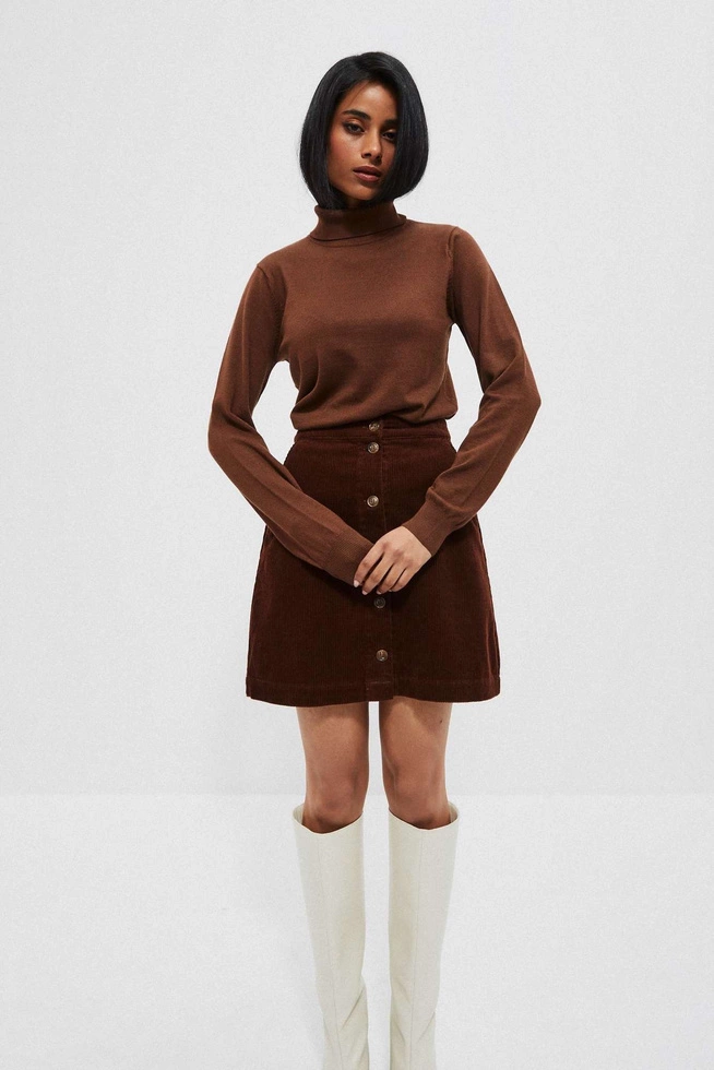 Golf z dzianiny kasztanowy