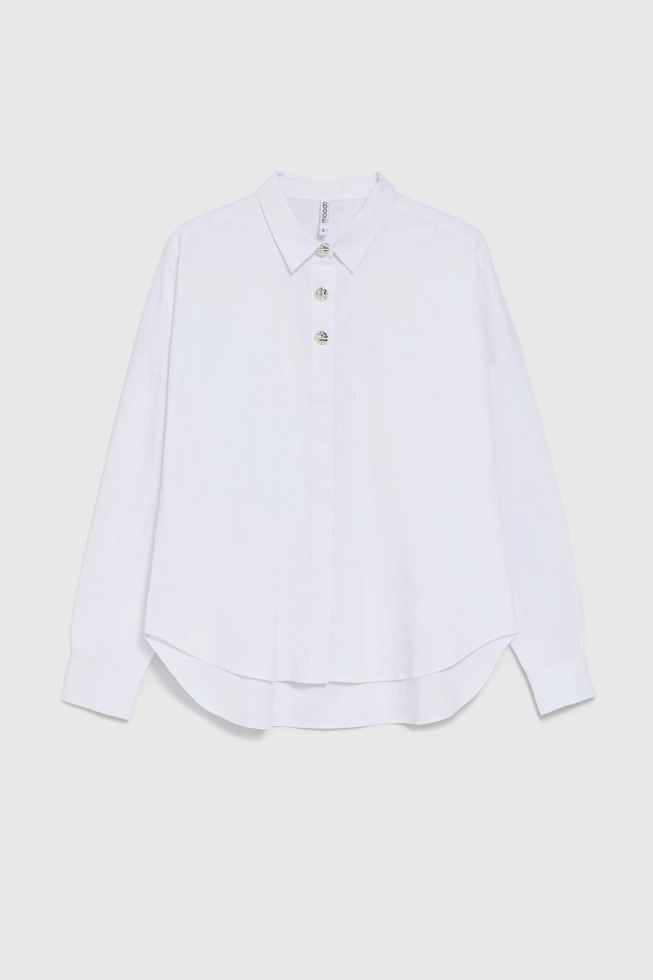 Koszula z ozdobnymi guzikami biała