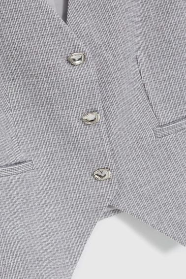 Kamizelka z ozdobnymi guzikami szara