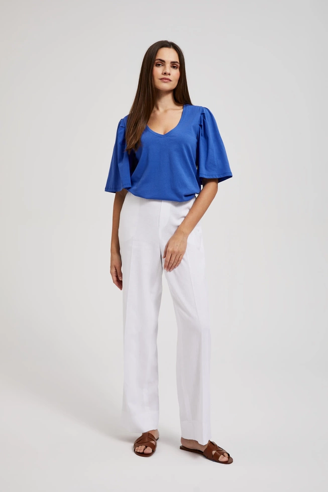 Bluzka z szerokimi rękawami niebieska