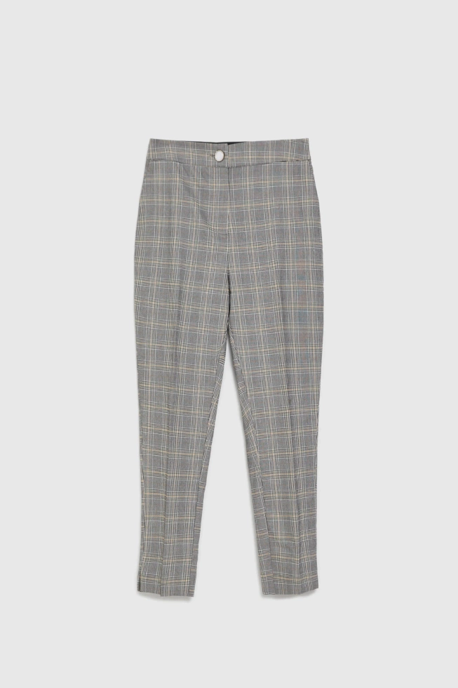Spodnie w kratę szare