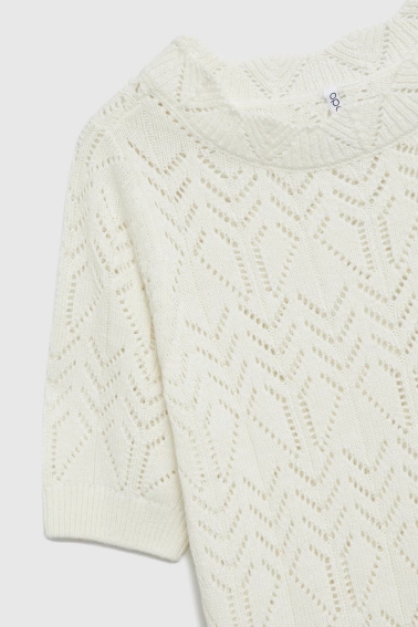 Ażurowy sweter beżowy