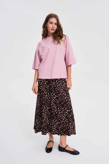 Gładka bluzka oversize różowa