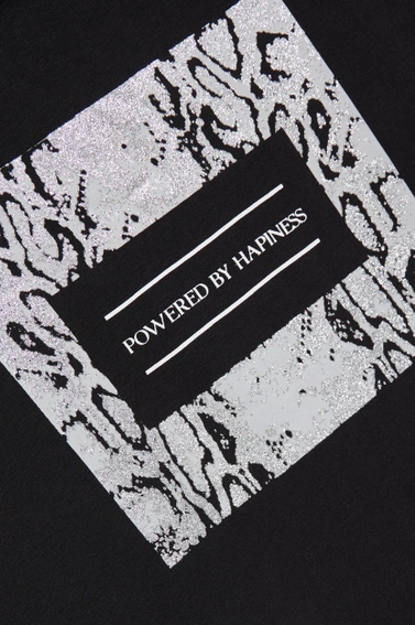 Bluzka z printem w kolorze srebrnym czarna