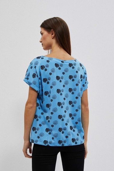 T-shirt z nadrukiem błękitny