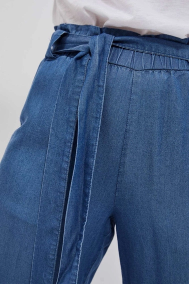 Spodnie lyocell z prostą nogawką