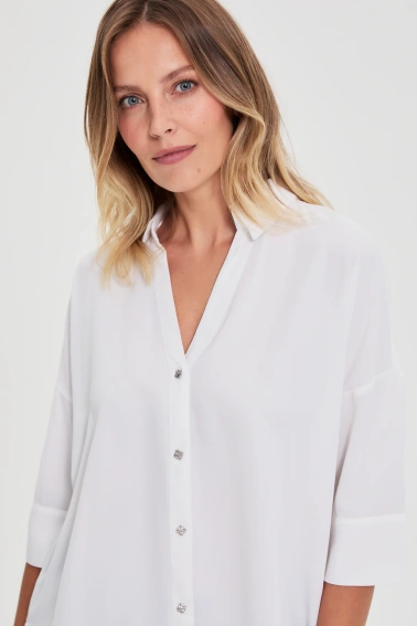 Koszula z krótkimi rękawami biała 