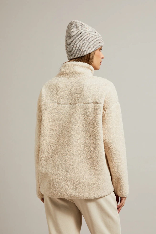 Bluza zapinana na zamek beżowa