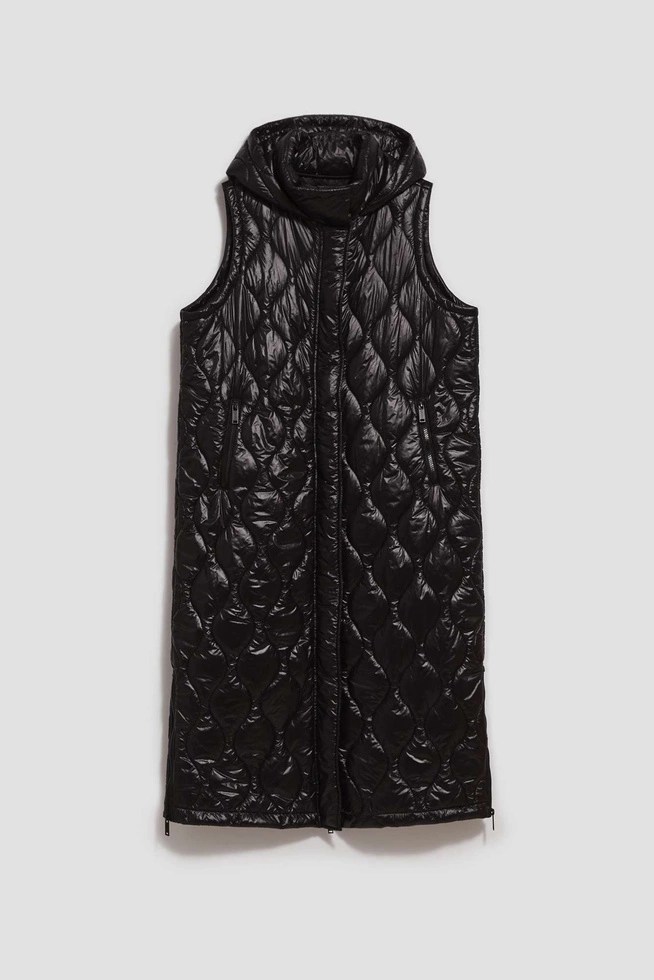 Długa kamizelka z kapturem