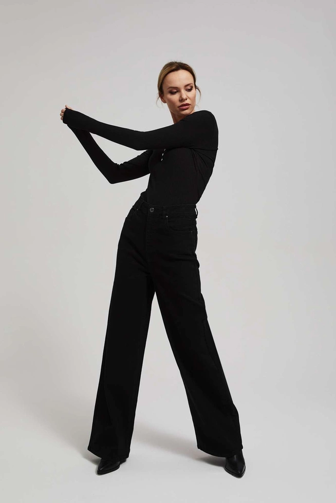 Jeansy wide leg z wysokim stanem