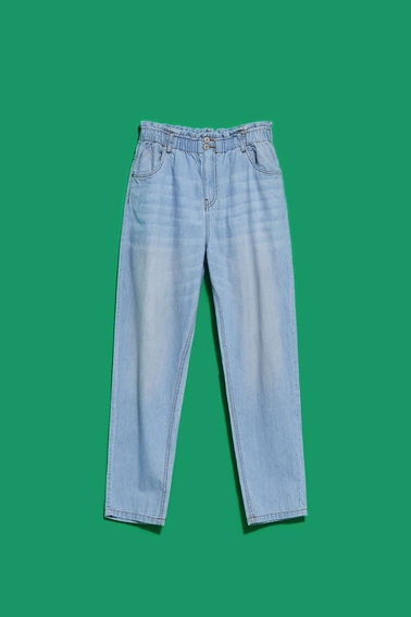 Jeansy paper bag błękitne