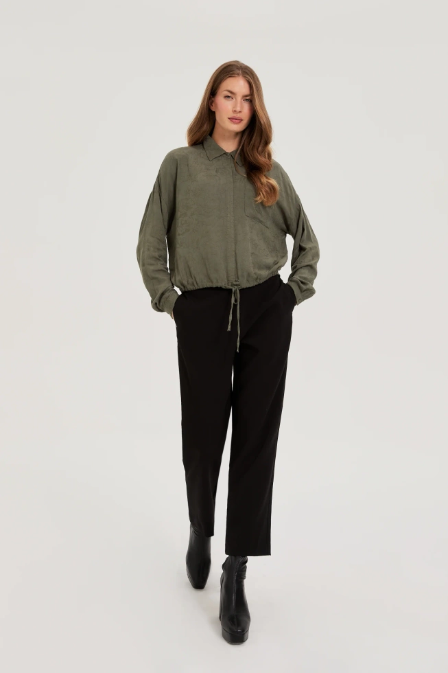 Koszula z wiskozy oliwkowa
