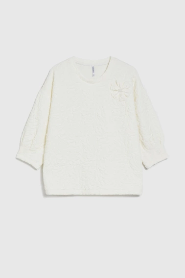 Bluza ze strukturalnego materiału biała